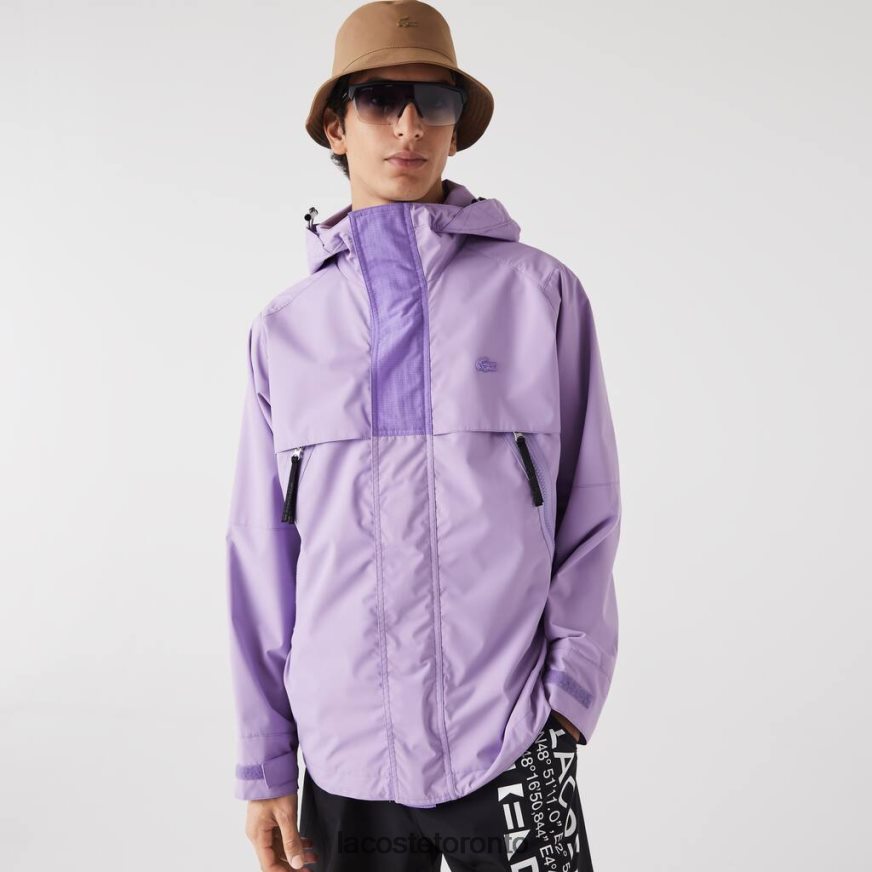 Clothing Lacoste Water-Repellent Parka Purple Men Z60BPR1256