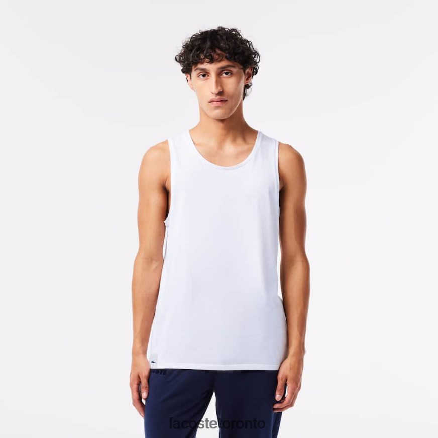 Clothing Lacoste Cotton Tank Top 3-Pack White Men Z60BPR1360