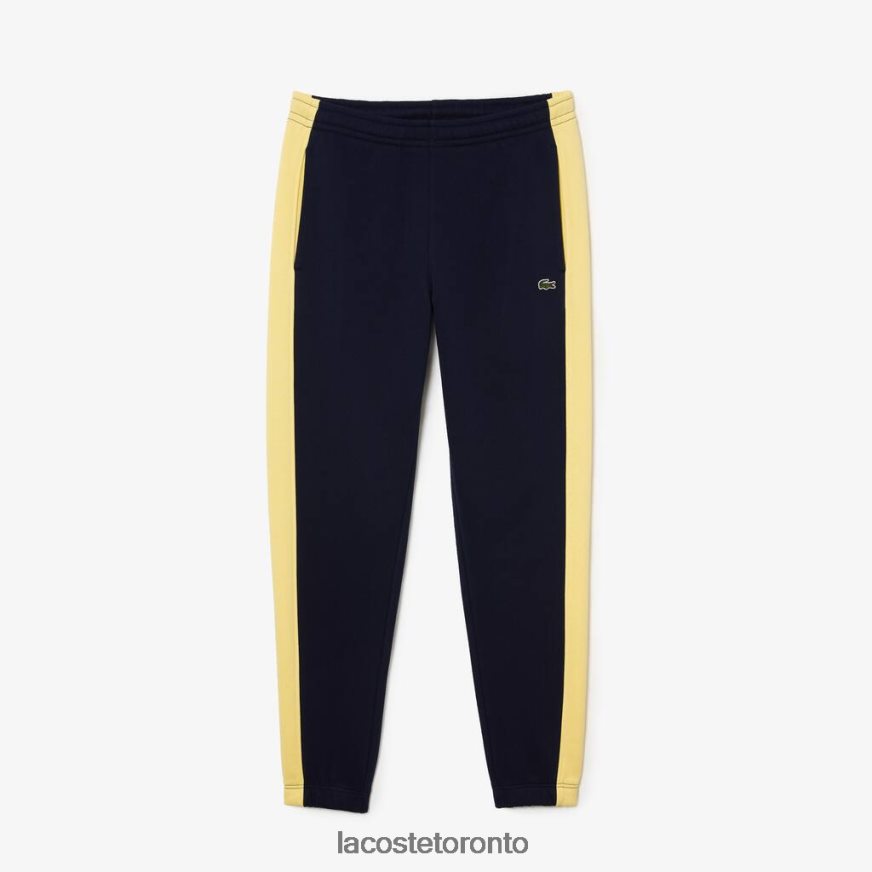 Clothing Lacoste Contrast Bands Trackpants Navy Blue/Yellow Men Z60BPR1059