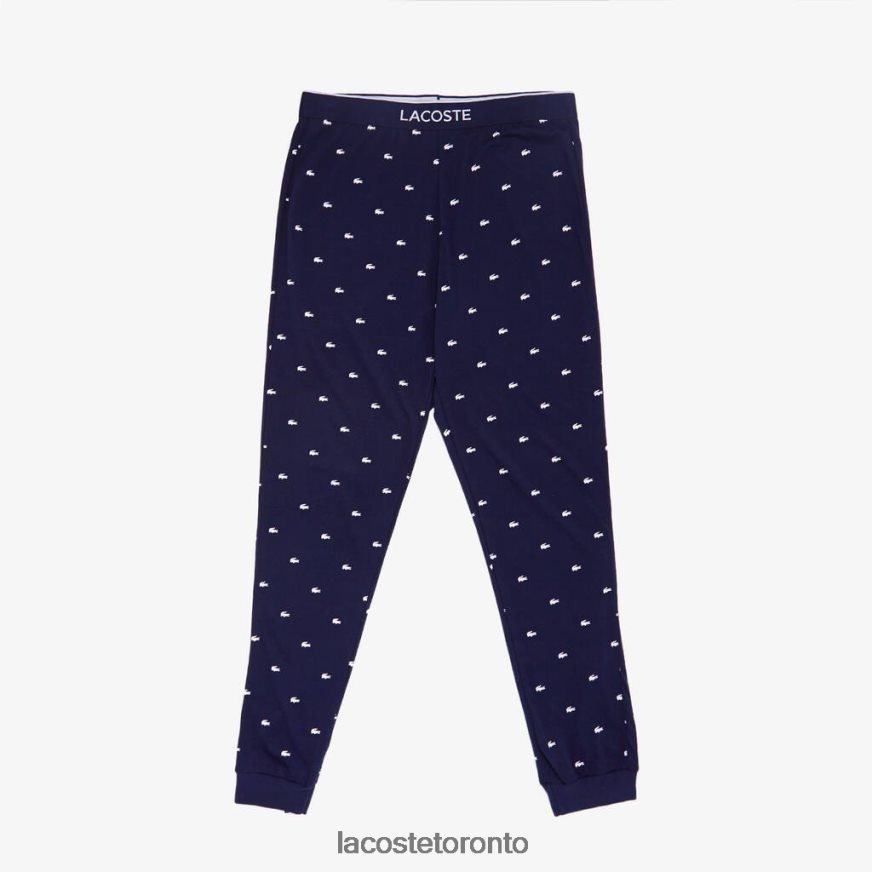 Clothing Lacoste Jersey Pajama Pants Navy Blue/White Men Z60BPR1353