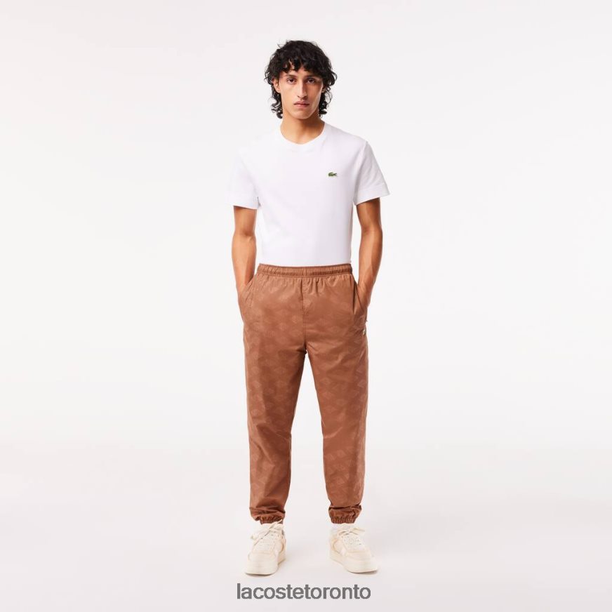 Clothing Lacoste Monogram Print Track Pants Light Brown Men Z60BPR317