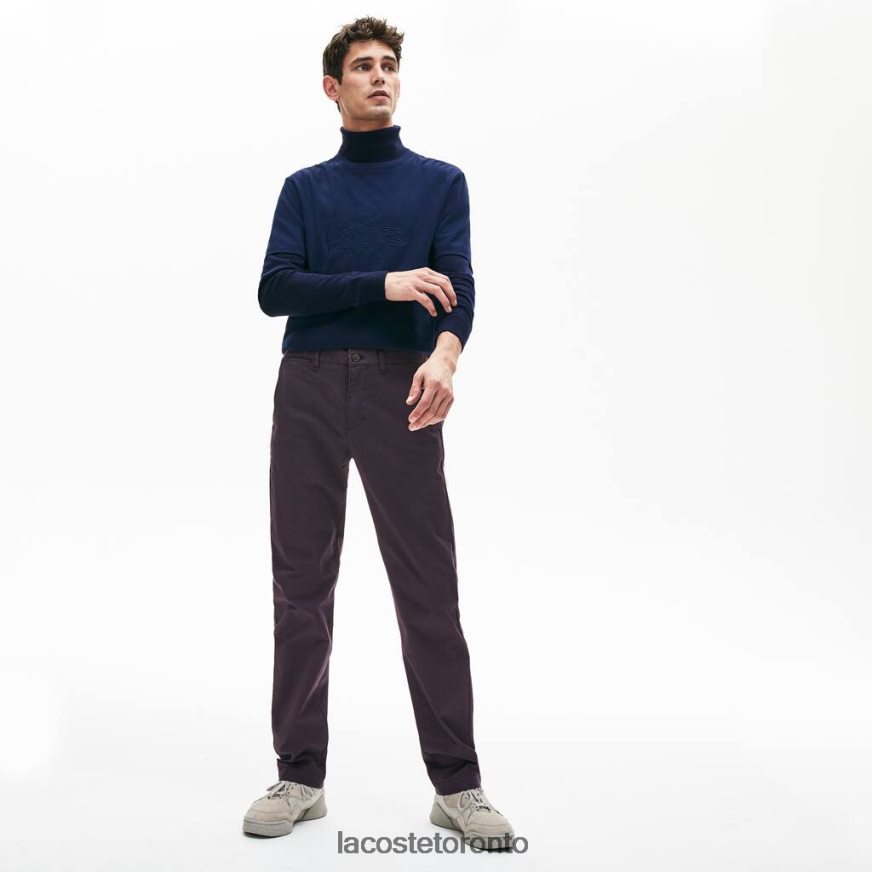 Clothing Lacoste Stretch Cotton Chino Pants Navy Blue Men Z60BPR1656