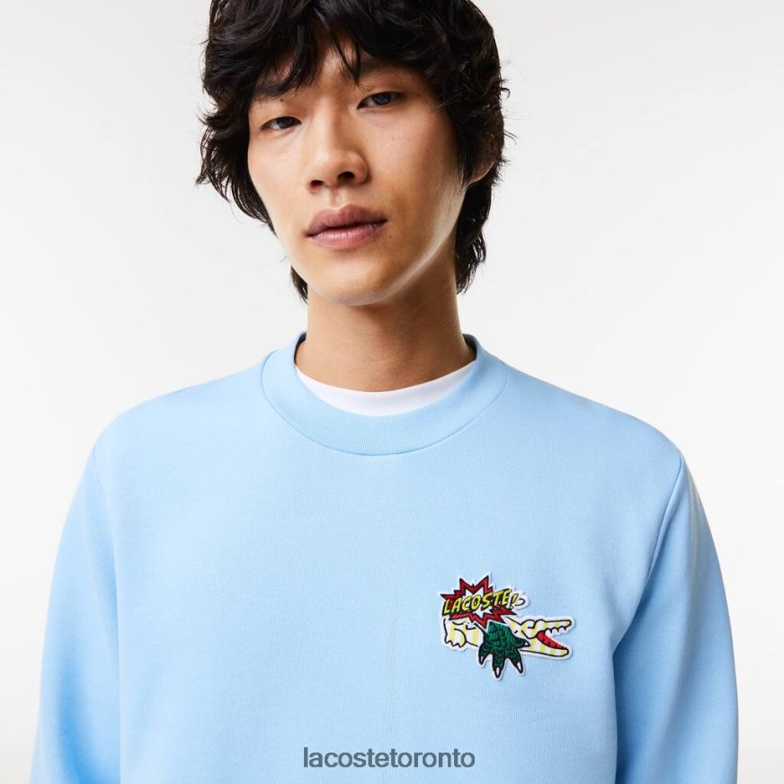 Clothing Lacoste Badge Organic Cotton Sweatshirt Blue Men Z60BPR990