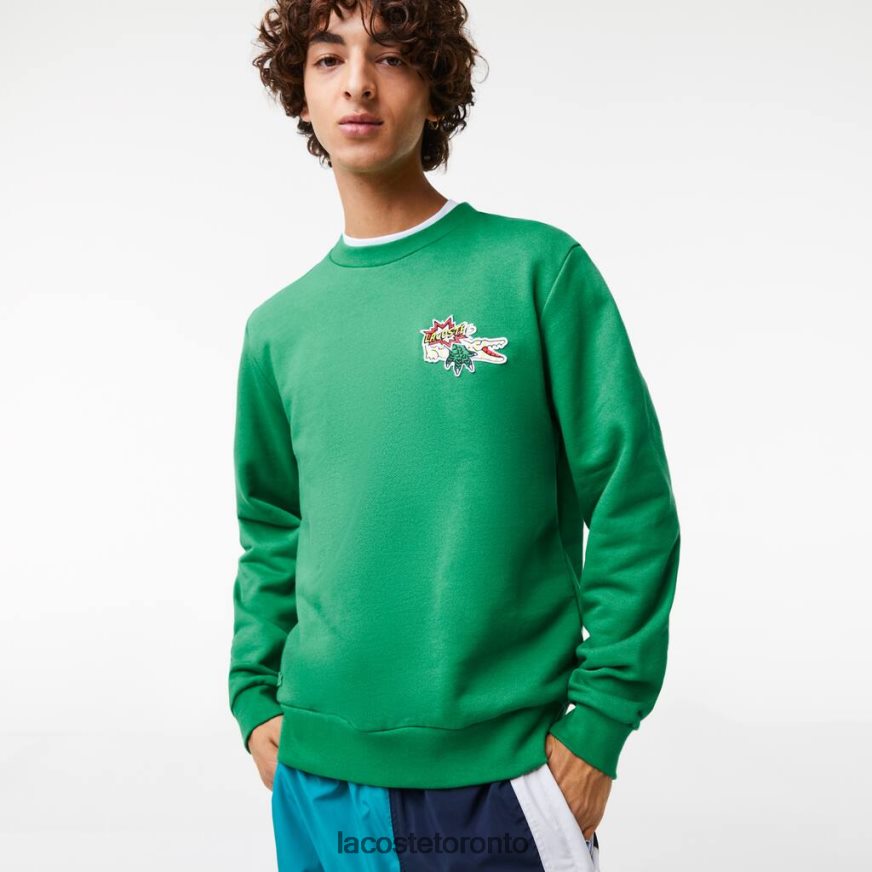 Clothing Lacoste Badge Organic Cotton Sweatshirt Green Men Z60BPR991