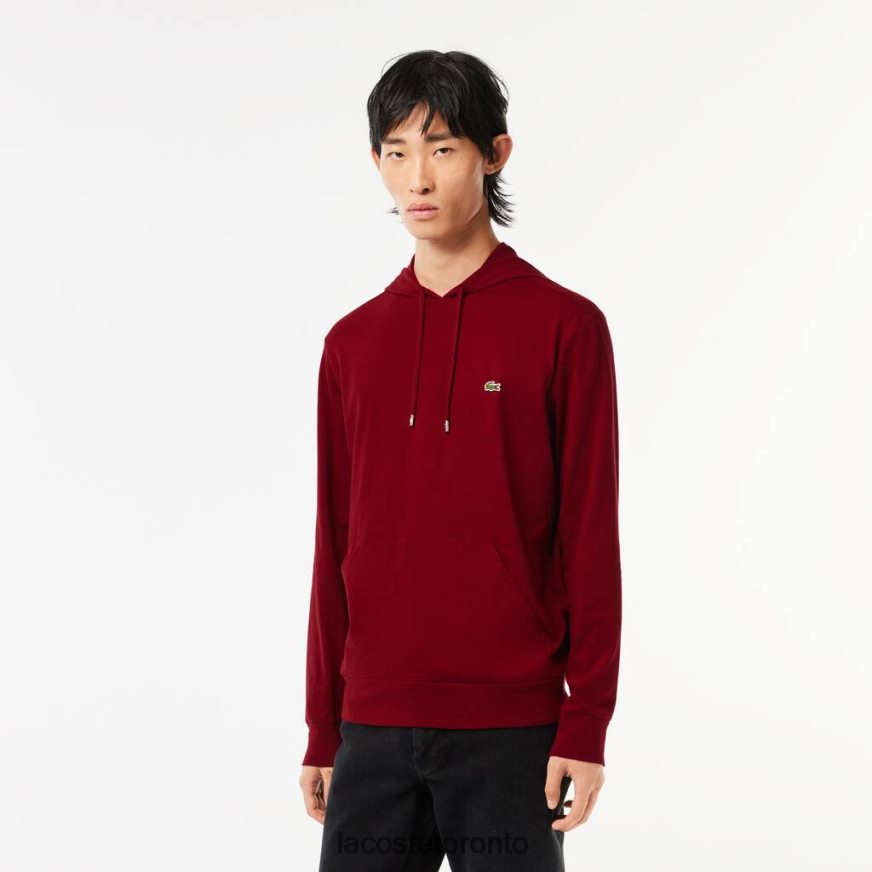 Clothing Lacoste Hooded Cotton Jersey Sweatshirt Bordeaux Men Z60BPR622