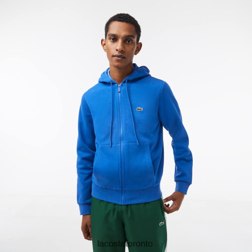 Clothing Lacoste Kangaroo Pocket Fleece Zipped Sweatshirt Blue Men Z60BPR298