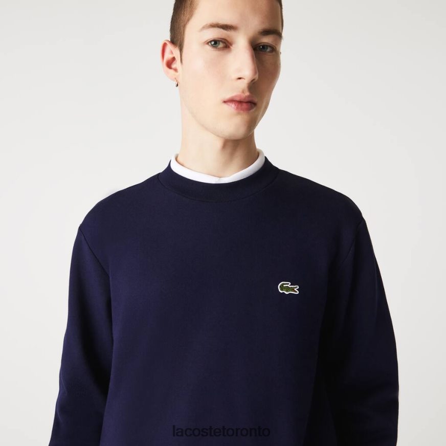 Clothing Lacoste Organic Brushed Cotton Sweatshirt Navy Blue Men Z60BPR274