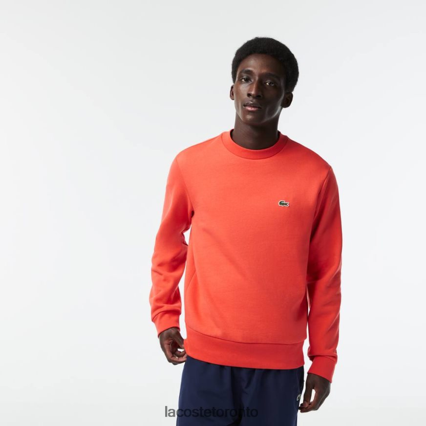 Clothing Lacoste Organic Brushed Cotton Sweatshirt Orange Men Z60BPR352