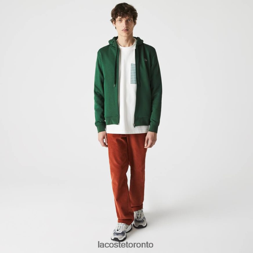 Clothing Lacoste SPORT Lightweight Bi-material Hoodie Green Men Z60BPR1163