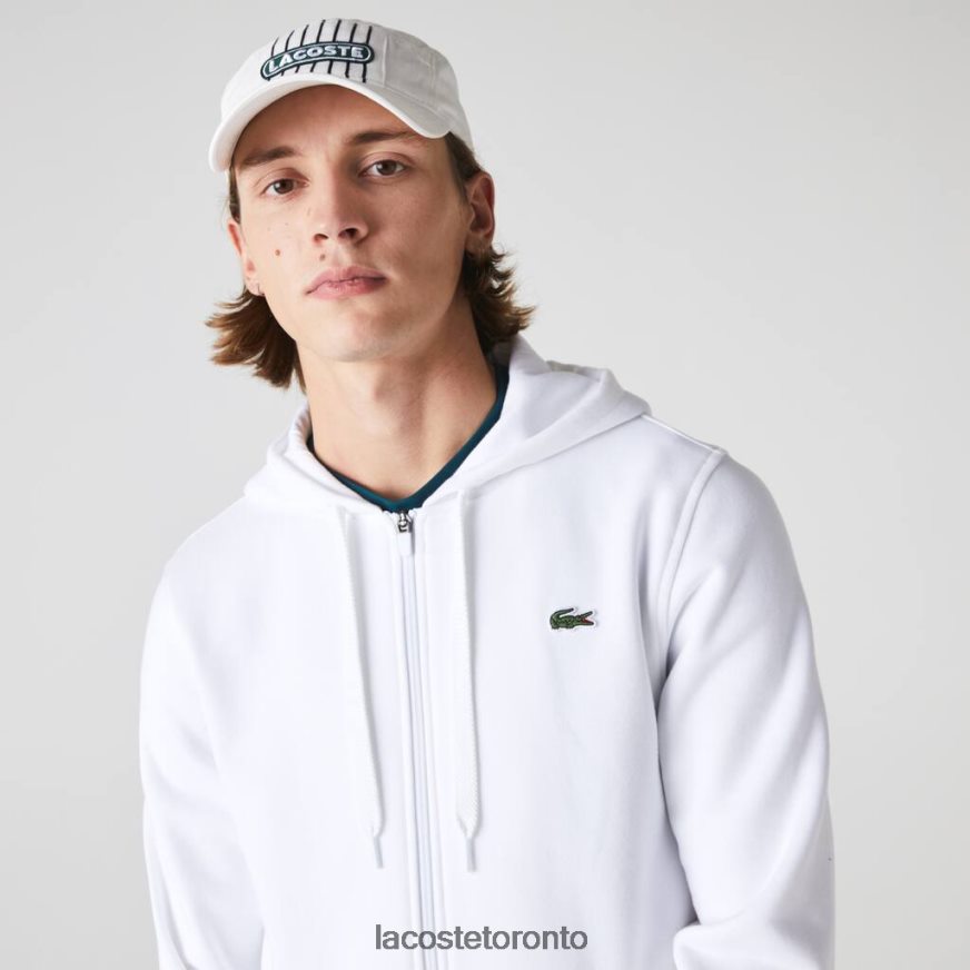 Clothing Lacoste SPORT Lightweight Bi-material Hoodie White Men Z60BPR948