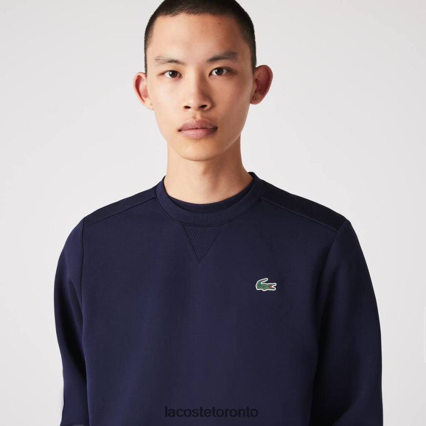 Clothing Lacoste SPORT Mesh Panels Sweatshirt Navy Blue Men Z60BPR1064