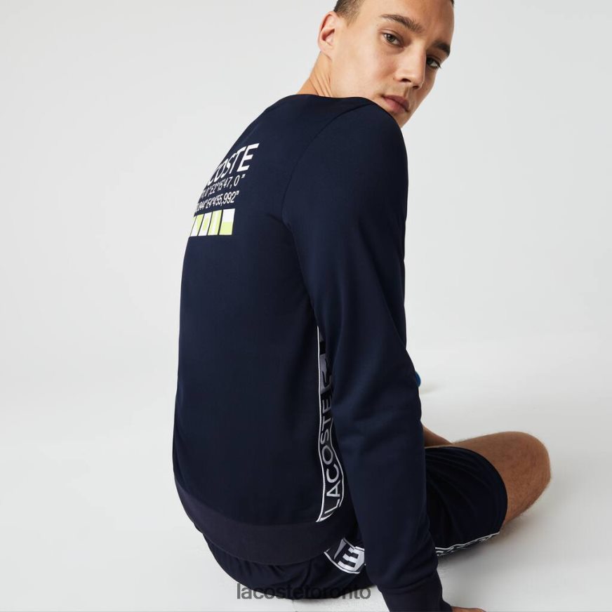 Clothing Lacoste SPORT Printed Tennis Sweatshirt Navy Blue Men Z60BPR1055