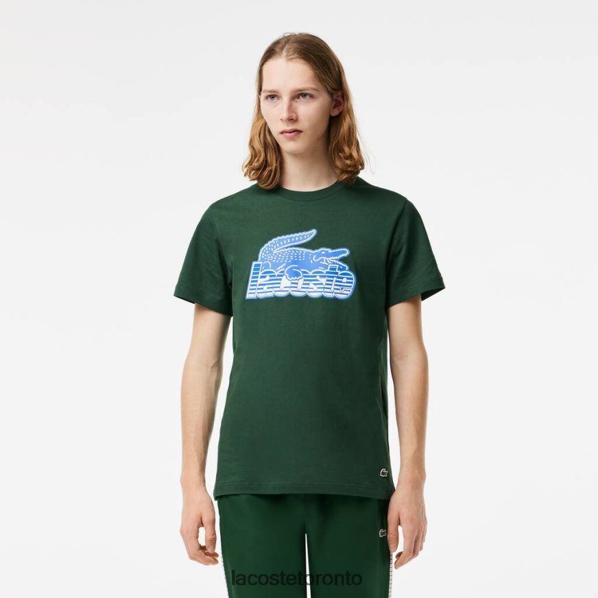 Clothing Lacoste Cotton Jersey Print T-Shirt Green Men Z60BPR65