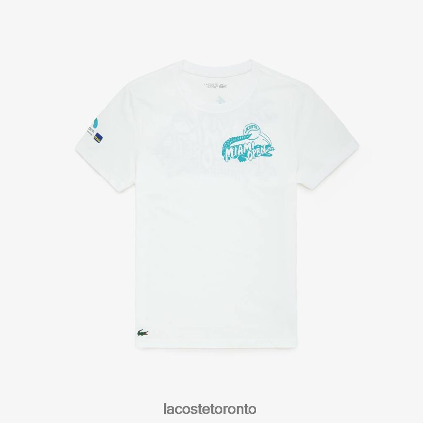 Clothing Lacoste Miami Open Graphic T-shirt White Men Z60BPR933