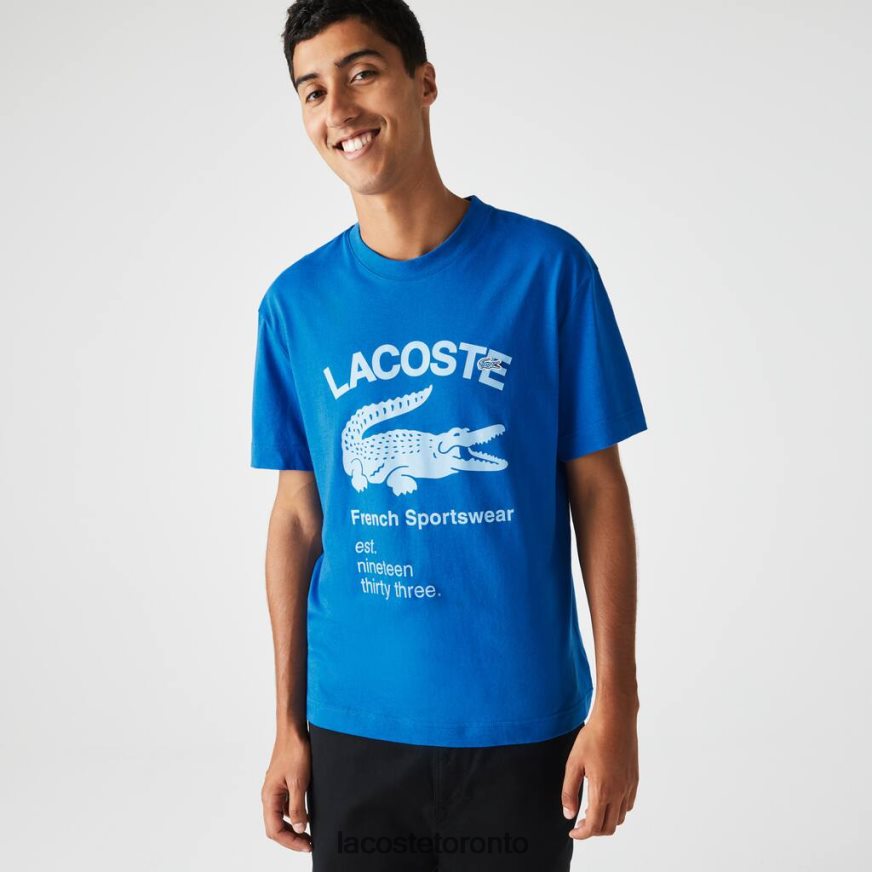 Clothing Lacoste Relaxed Fit Crocodile T-Shirt Blue Men Z60BPR700