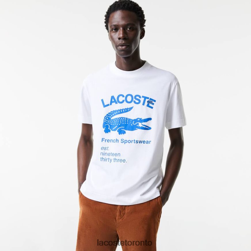 Clothing Lacoste Relaxed Fit Crocodile T-Shirt White Men Z60BPR698