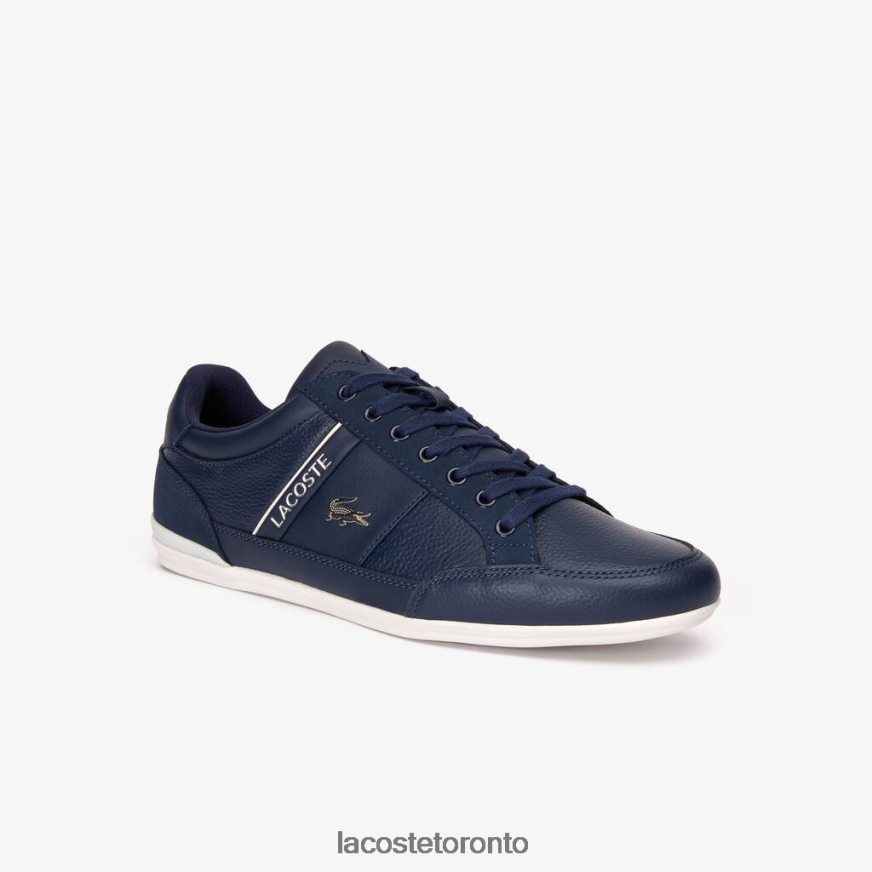 Shoes Lacoste Chaymon Leather Sneakers Navy & Off White Men Z60BPR1710