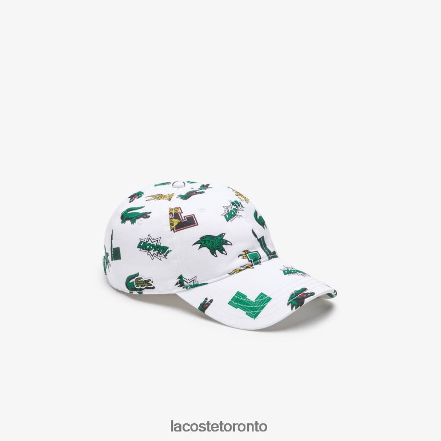 Accessories Lacoste Crocodile Print Cap White Unisex Z60BPR2250