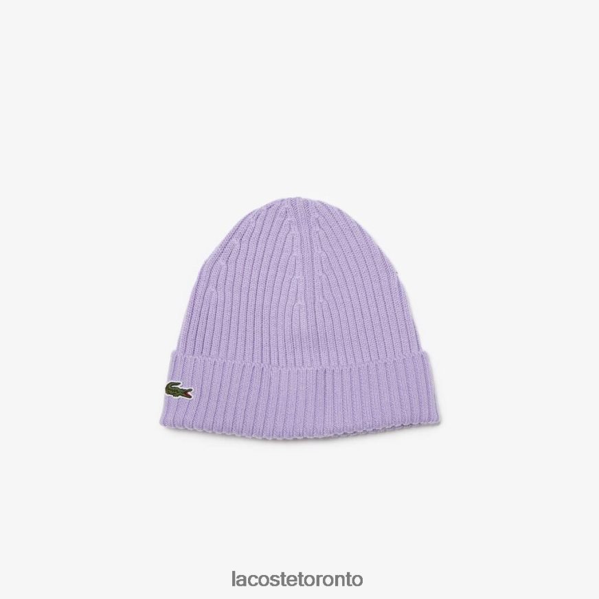 Accessories Lacoste Ribbed Wool Beanie Purple Unisex Z60BPR2291