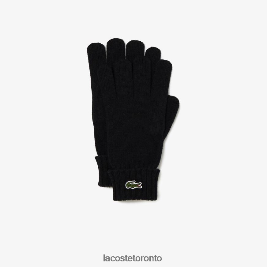 Accessories Lacoste Wool Jersey Gloves Black Unisex Z60BPR2336