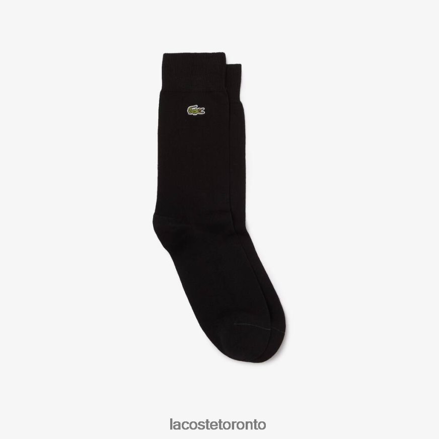 Clothing Lacoste Cotton Blend High-Cut Socks Black Unisex Z60BPR1659