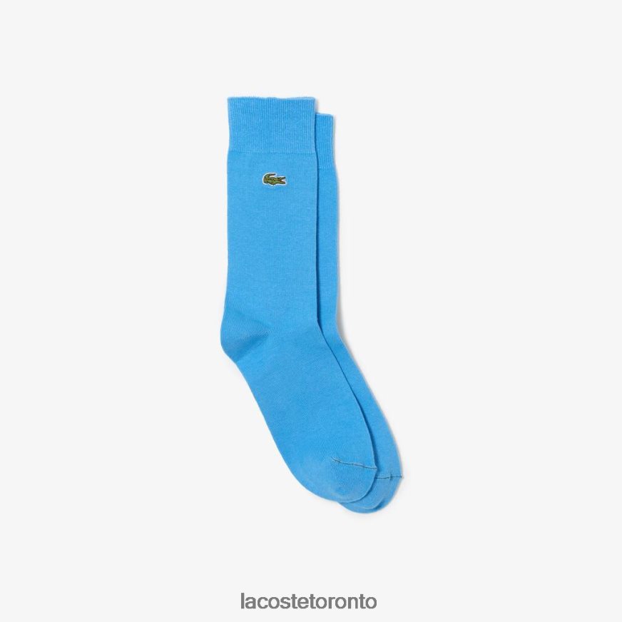 Clothing Lacoste Cotton Blend High-Cut Socks Blue Unisex Z60BPR1660