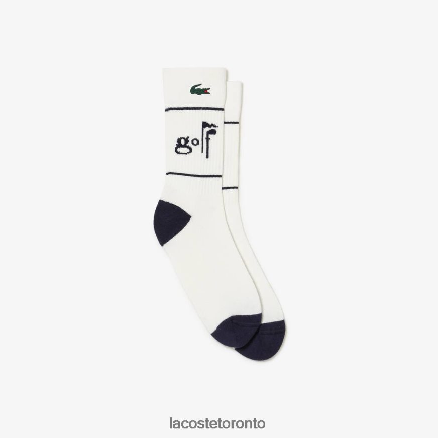 Clothing Lacoste Golf Lettering Socks White/Navy Blue Unisex Z60BPR521