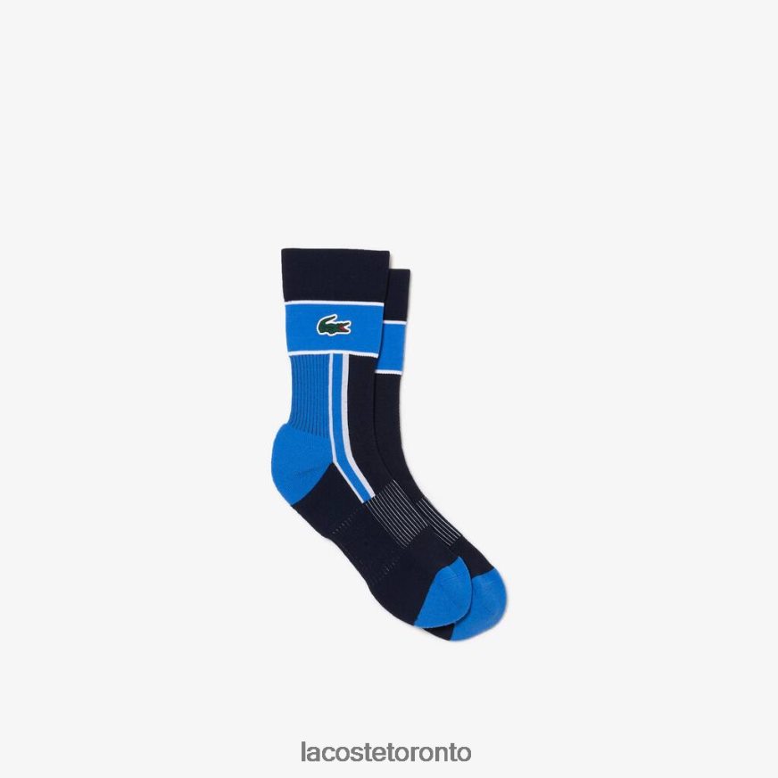 Clothing Lacoste SPORT Jersey Socks Blue/White Unisex Z60BPR516