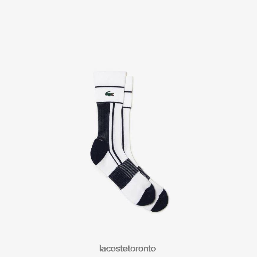 Clothing Lacoste SPORT Jersey Socks White/Blue Unisex Z60BPR517