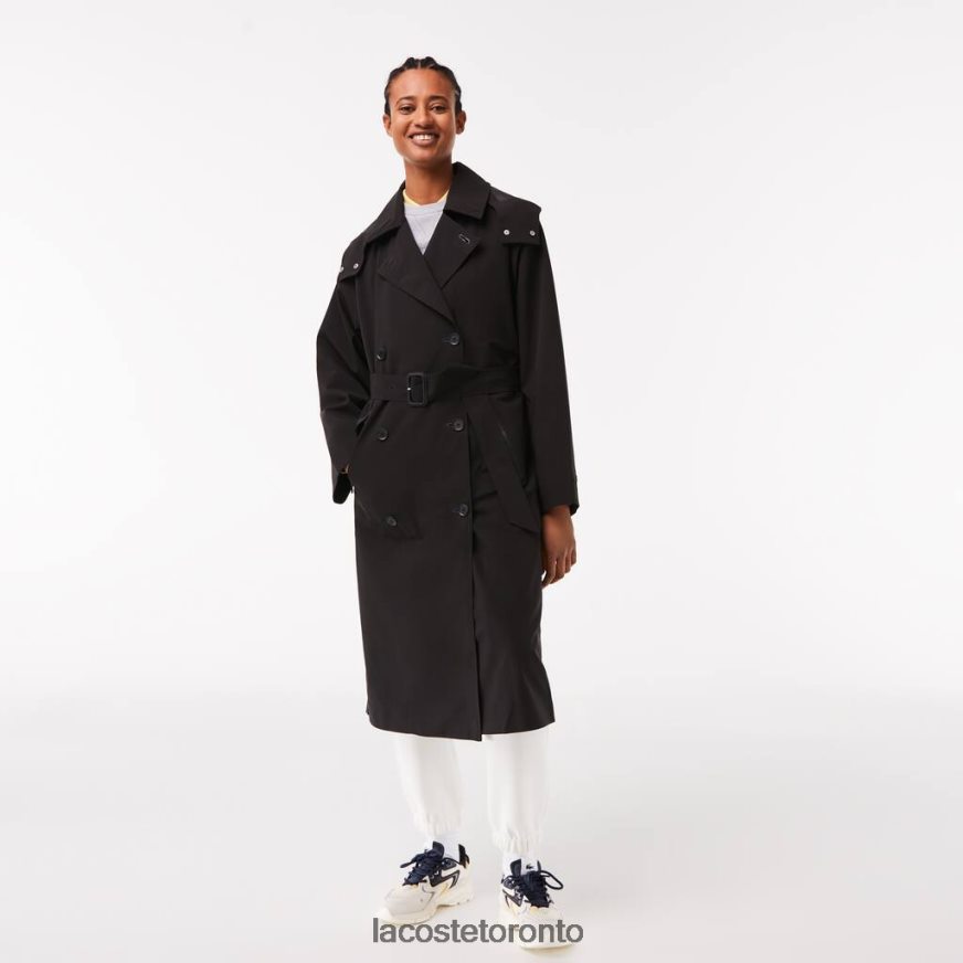 Clothing Lacoste Oversized Trench Coat Black Women Z60BPR2435