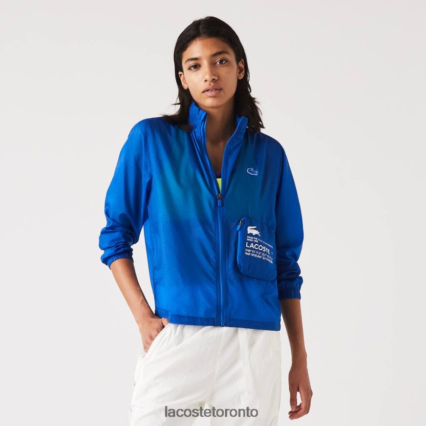 Clothing Lacoste SPORT Packable Water-Repellent Jacket Blue Women Z60BPR2618