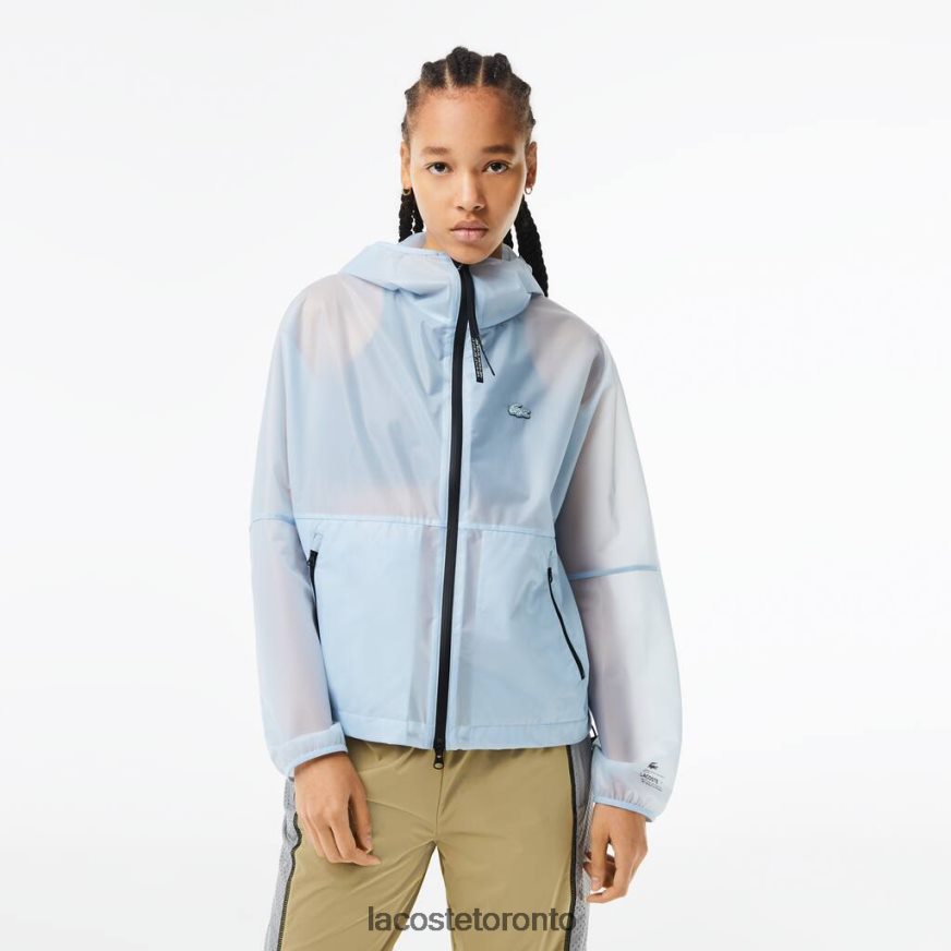 Clothing Lacoste Transparent Windbreaker Blue Women Z60BPR2433