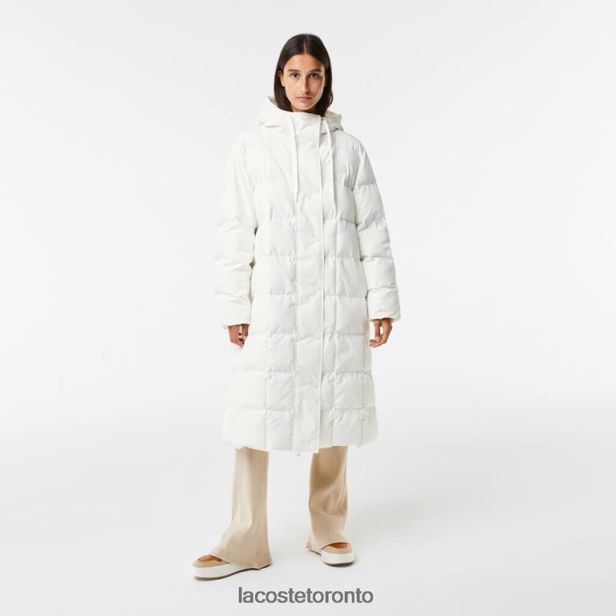 Clothing Lacoste Water-Repellent Reversible Long Jacket White Women Z60BPR2614