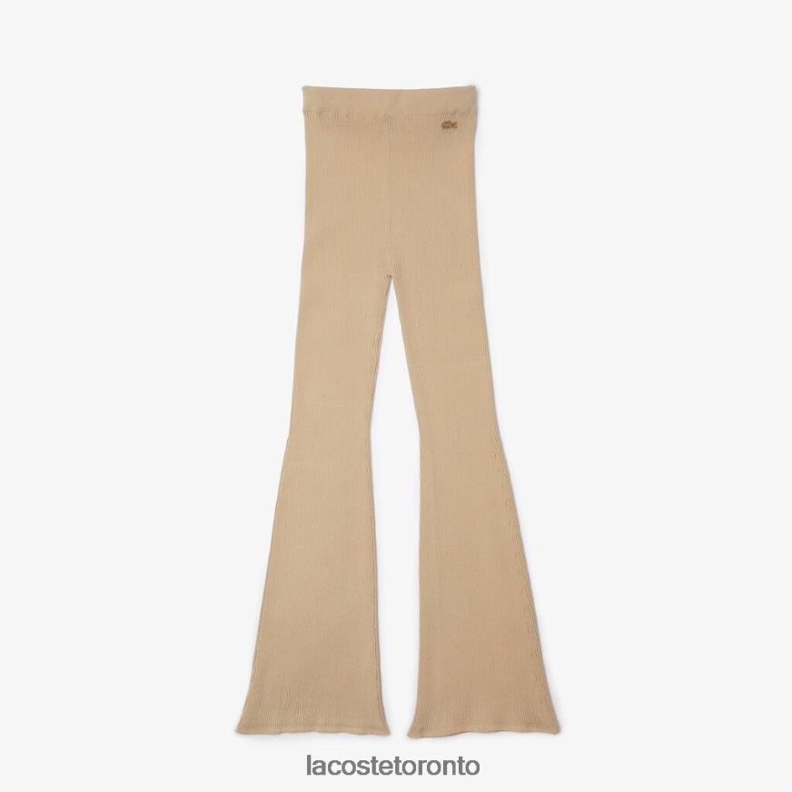 Clothing Lacoste Seamless Ribbed Knit Leggings Beige Women Z60BPR2562