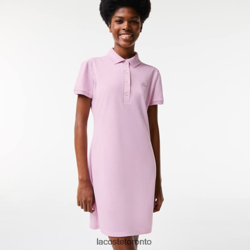 Clothing Lacoste Stretch Cotton Pique Polo Dress Pink Women Z60BPR2505