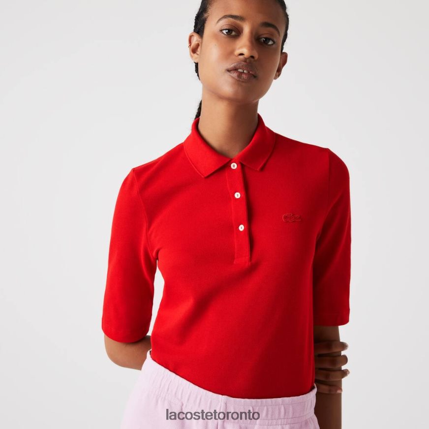 Clothing Lacoste Slim Fit Supple Cotton Polo Red Women Z60BPR2516