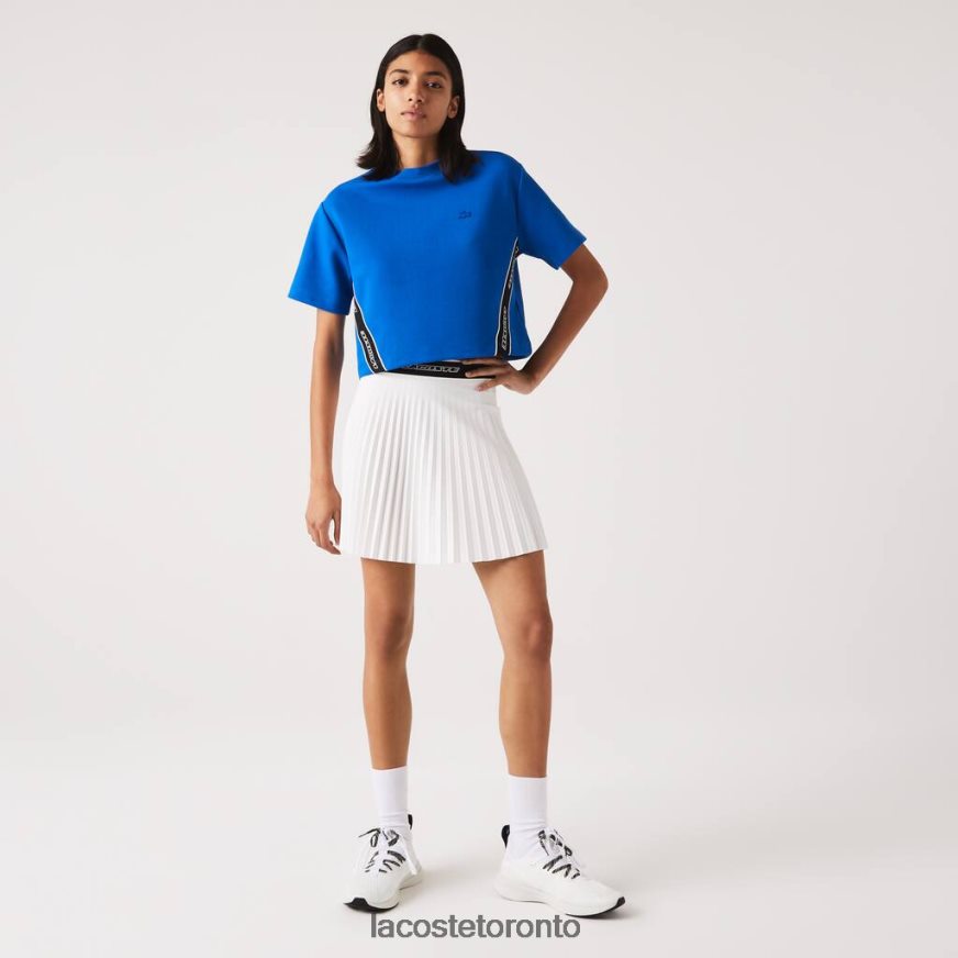 Clothing Lacoste Elasticized Waist Pleated Skirt White Women Z60BPR2353